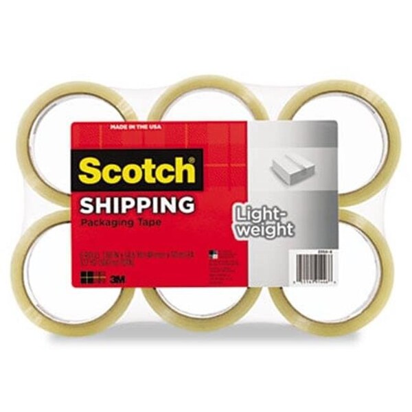 Scotch Scotch 3350-6 Lightweight Shipping Packaging Tape- 1.88" x 54.6 yds- Clear- 6/Pack 3350-6 - main